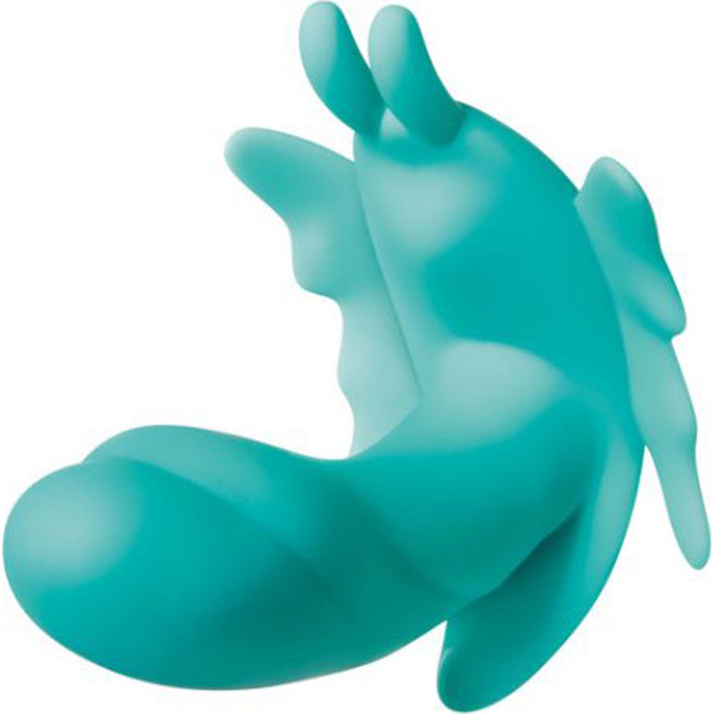 Evolved Butterfly Effect Rechargeable Silicone Remote Control Vibrator,  Teal - dearlady.us