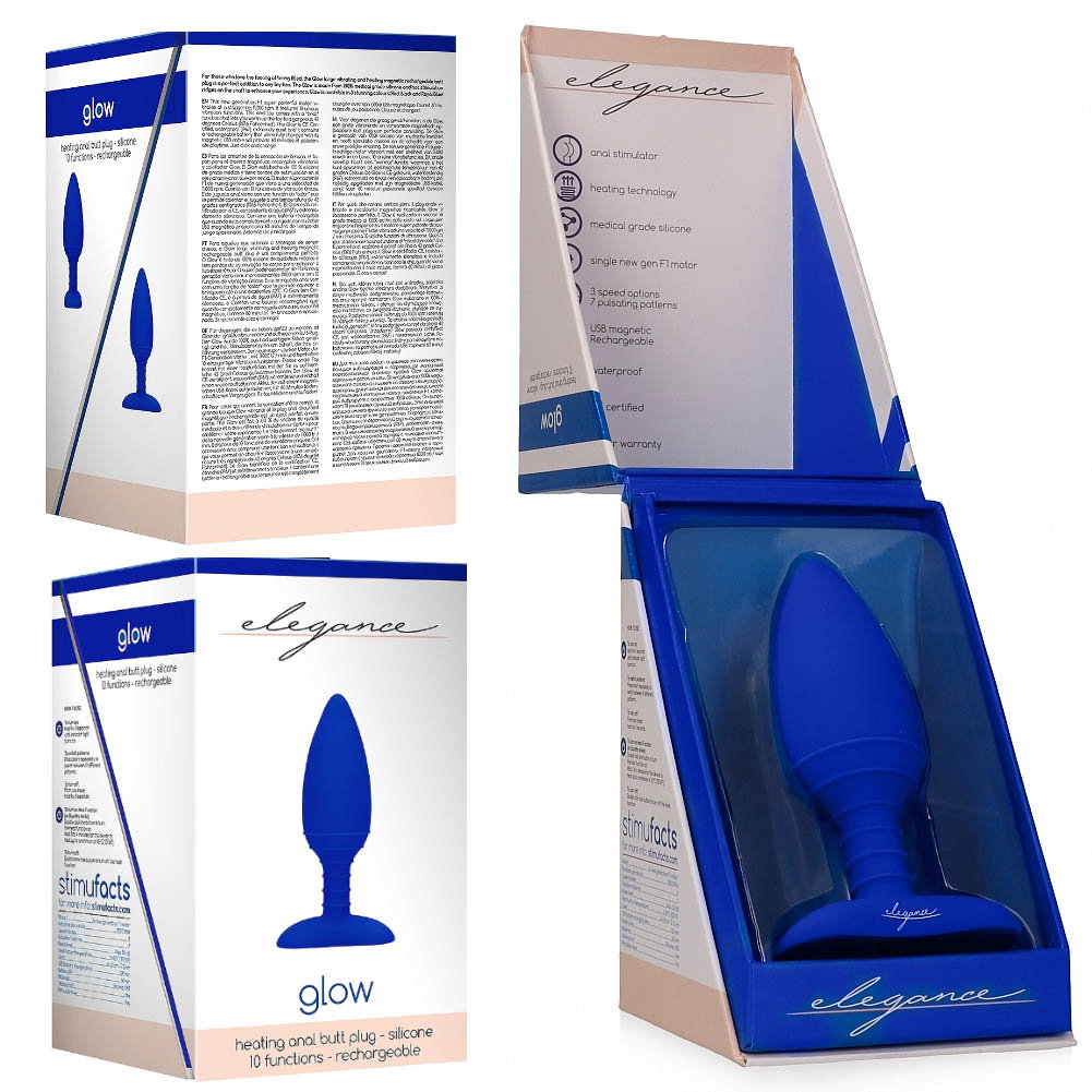 Elegance Glow Heating Vibrating Butt Plug, 4.75