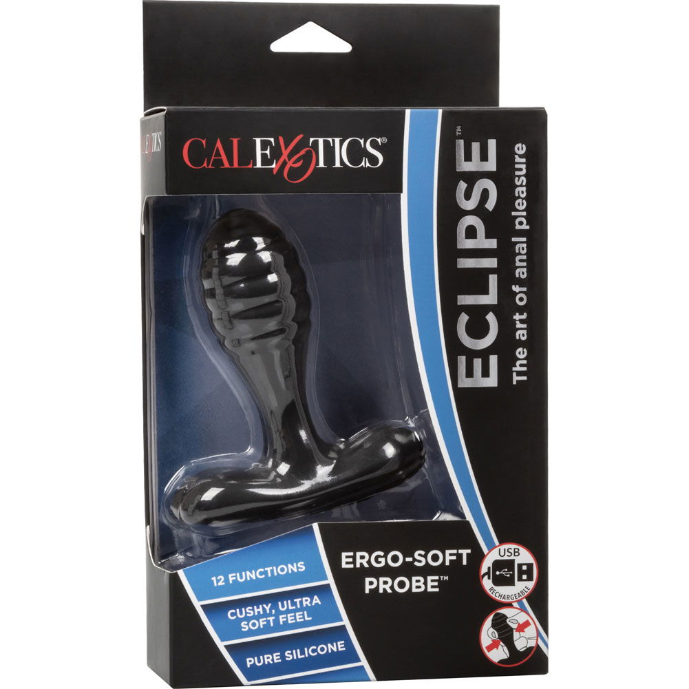 Eclipse Ergo Soft Vibrating Rechargeable Anal Probe 4 Black