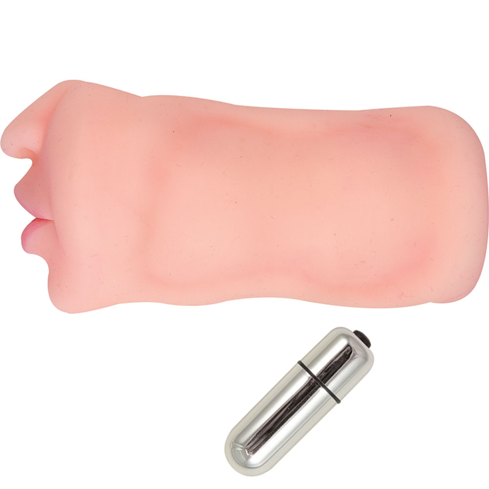Always Horny Vibrating Tongue & Teeth Masturbator, 6.5", Flesh - dearlady.us