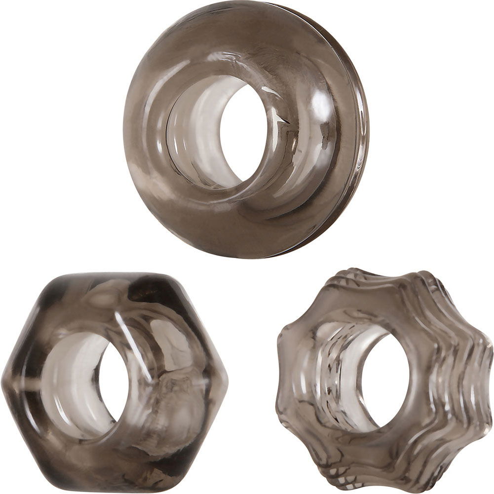 Zero Tolerance Triple Thick Penis Ring Set of 3, Smoke - dearlady.us