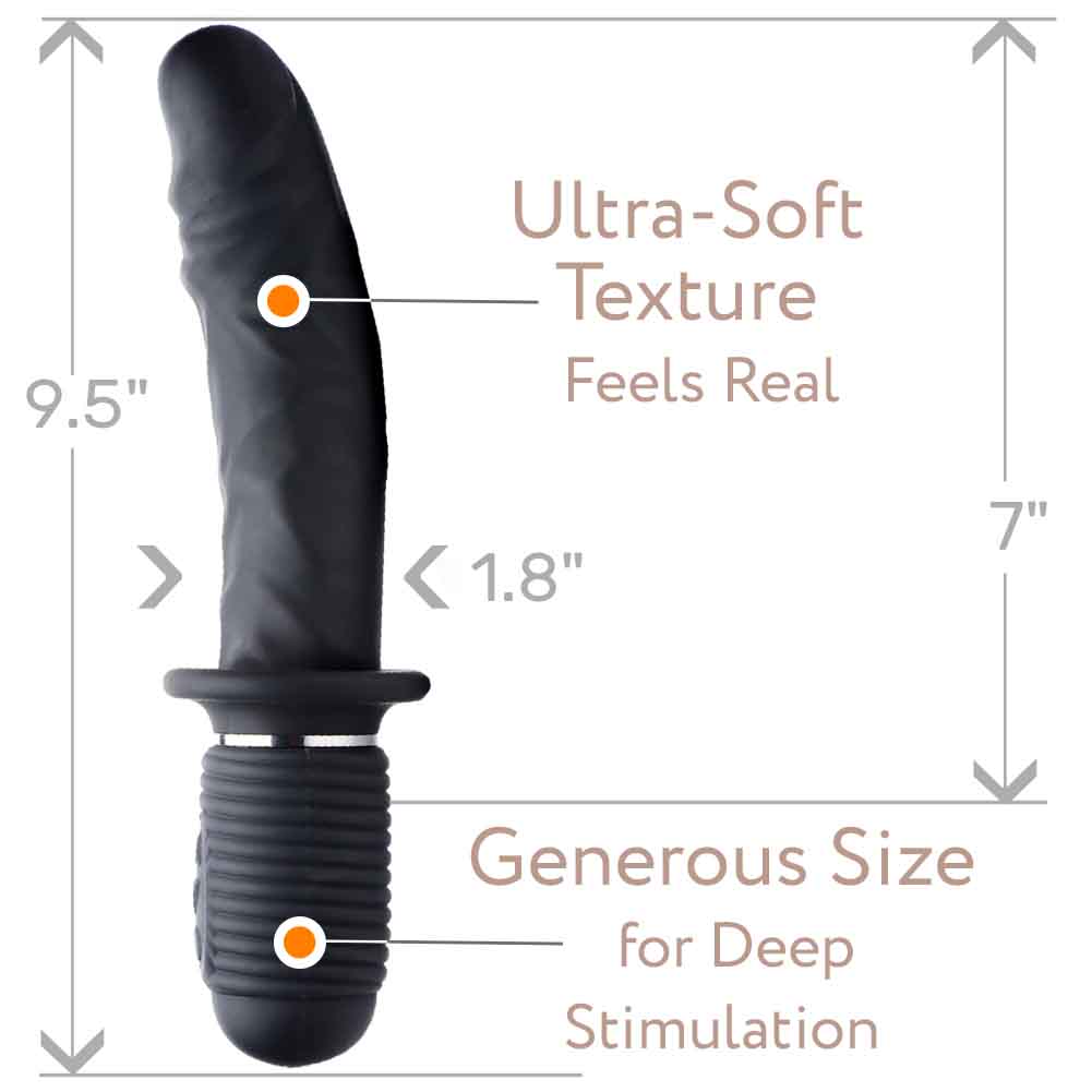 Master Series Power Pounder Vibrating and Thrusting Dildo, 10.75