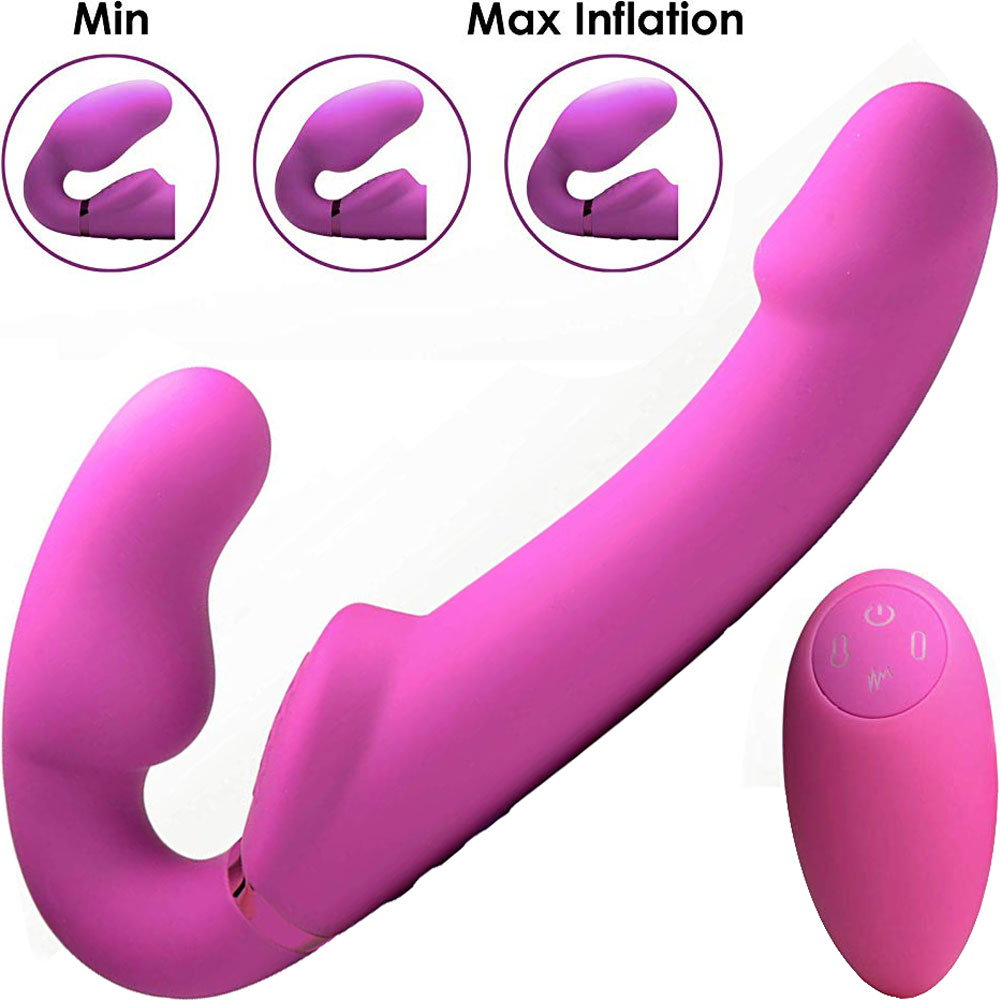 Strap U Ergo-Fit Remote Control Inflatable Strapless Strap-On, 9.5", Pink -  dearlady.us