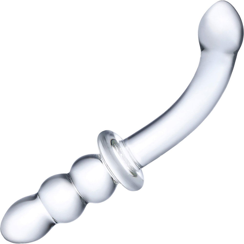 glas Ribbed G-Spot Glass Dildo, 8