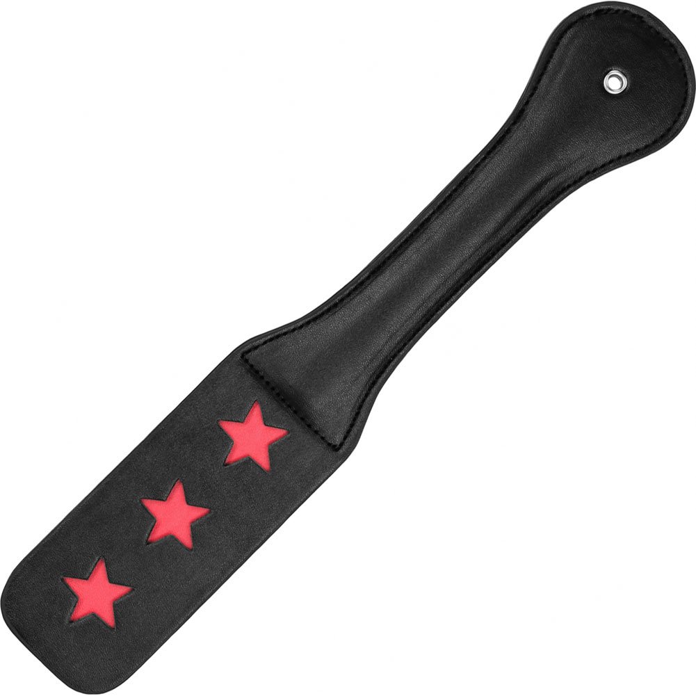 Ouch STARS Faux Leather Paddle, 12.5, Black 