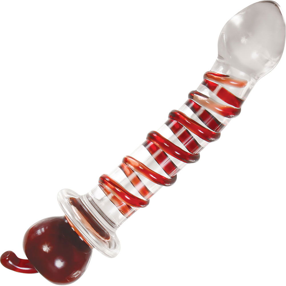 Adam and Eve Swirly Glass Dildo with Apple, 8