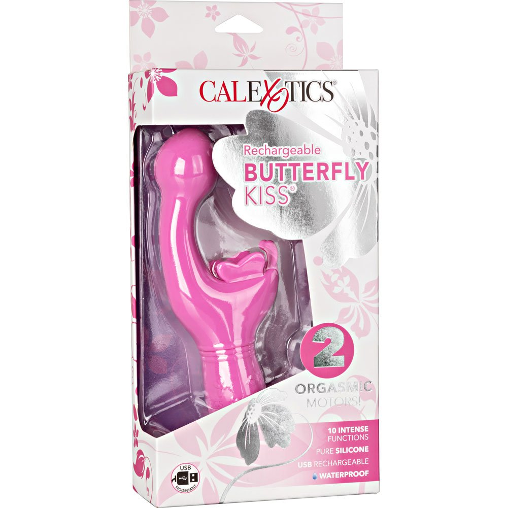 Rechargeable Butterfly Kiss Vibrator With Fluttering Wings 7 5 Pink