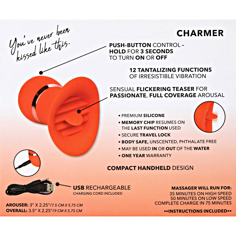 French Kiss Charmer Vibrating Silicone Flickering Teaser, 3.5