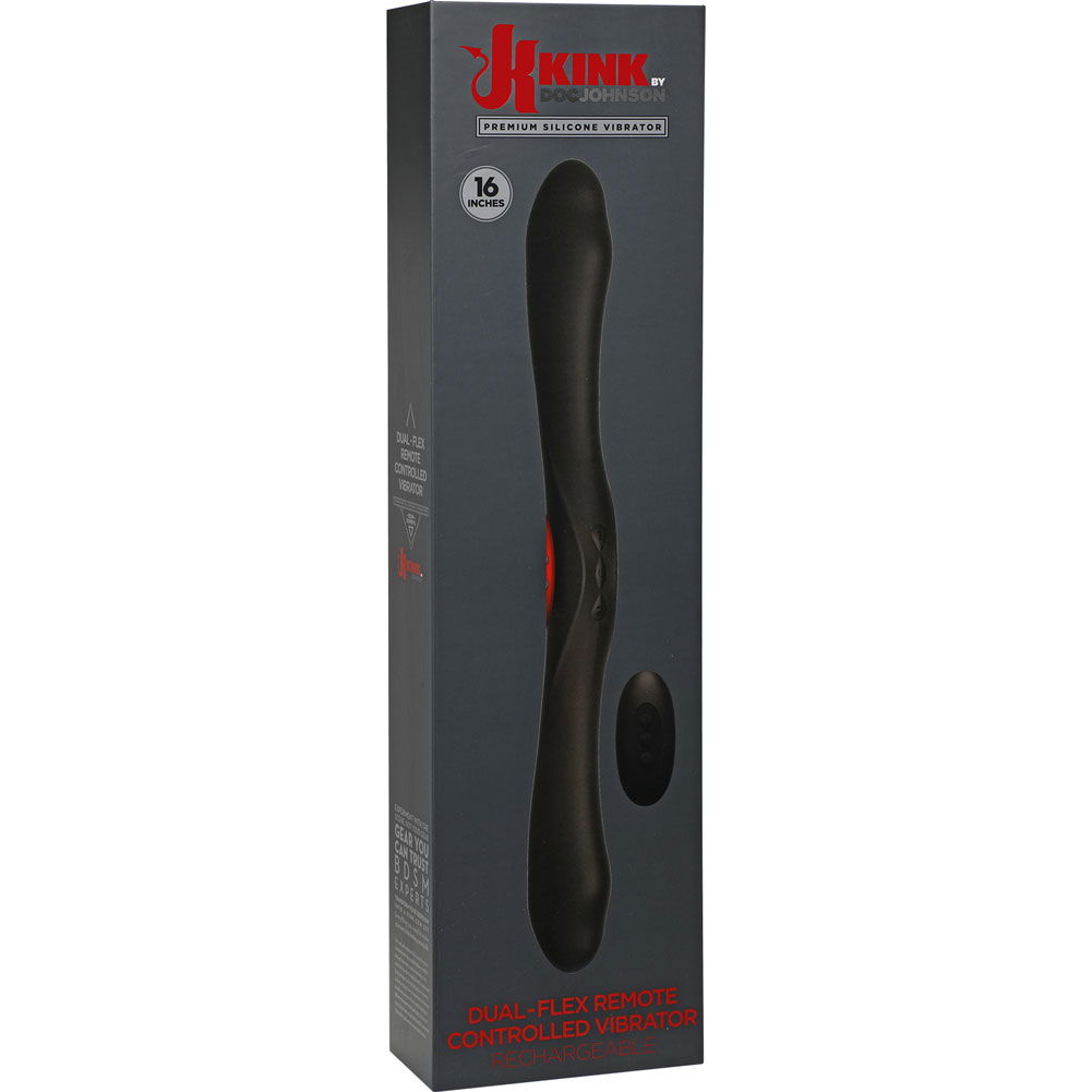 KINK By Doc Johnson Dual-Flex Silicone Vibrator with Wireless Remote, 16