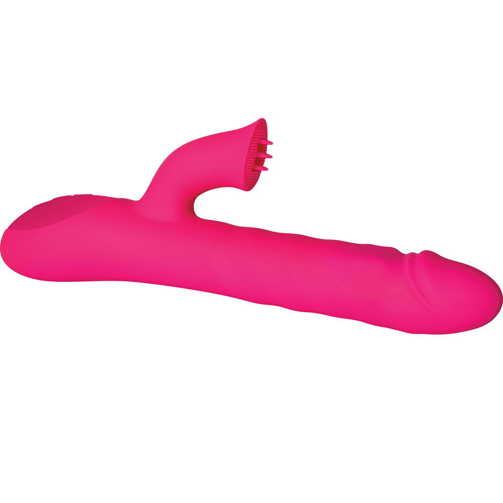 Adam and Eve Rotating Rabbit Flicker Silicone Vibrator, 9.75