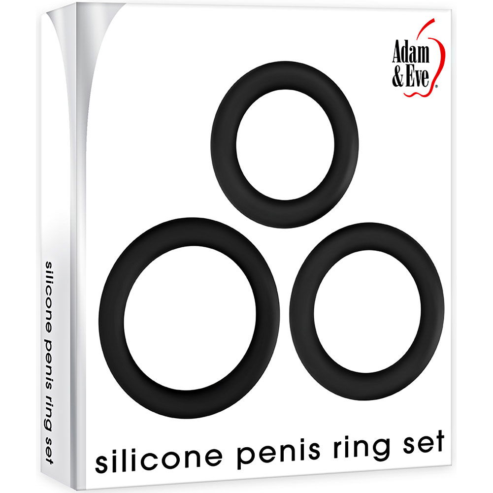 Adam And Eve Silicone Penis Rings Set Of 3 Black