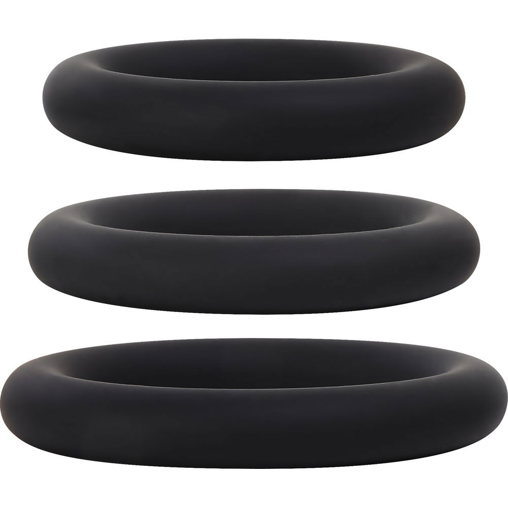 Adam And Eve Silicone Penis Rings Set Of 3 Black