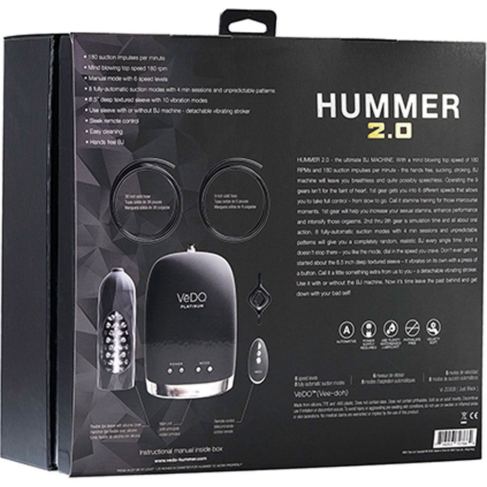Hummer Machine VeDO Hummer 2.0 Machine Stroking Masturbator, Black - dearlady.us