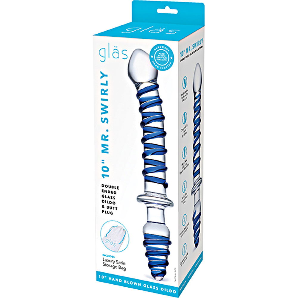 glas Mr Swirly Double Ended Glass Dildo and Butt Plug, 10