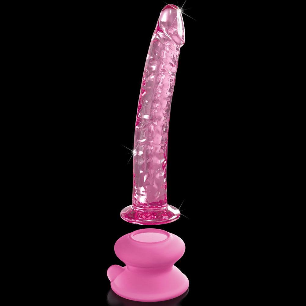 Icicles No 86 Realistic Glass Dildo with Silicone Suction Cup, 6.75