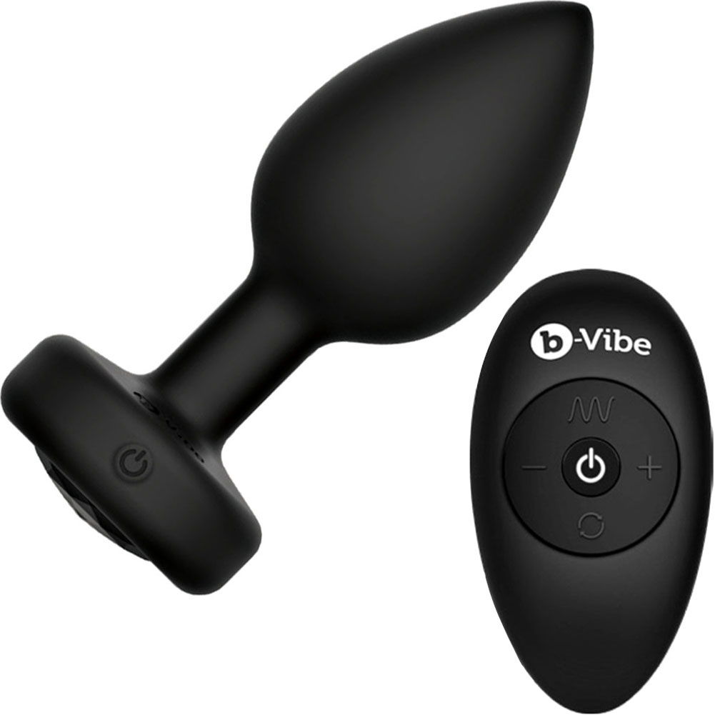 b-Vibe Vibrating Jewel Butt Plug with Remote Control, 4.13