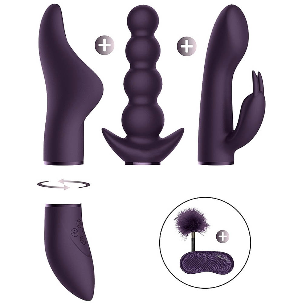 Switch Pleasure Kit No 6 Vibrator with Clitoral, Beads, and Rabbit Attachments, Purple - dearlady.us Switch Pleasure Kit No 6 Vibrator with Clitoral, Beads, and Rabbit Attachments, Purple - dearlady.us