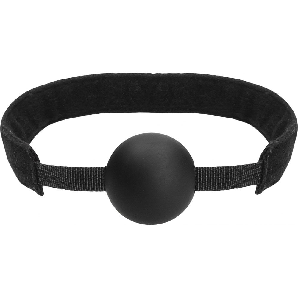 Ouch Velvet and Velcro Adjustable Silicone Ball Gag, Black - dearlady.us