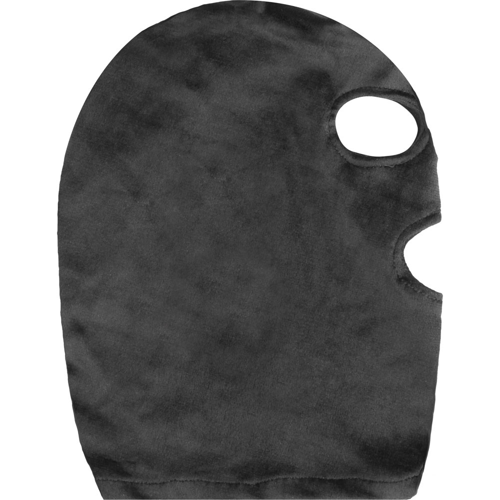 Ouch Velvet and Velcro Mask with Eye and Mouth Opening, Black - dearlady.us
