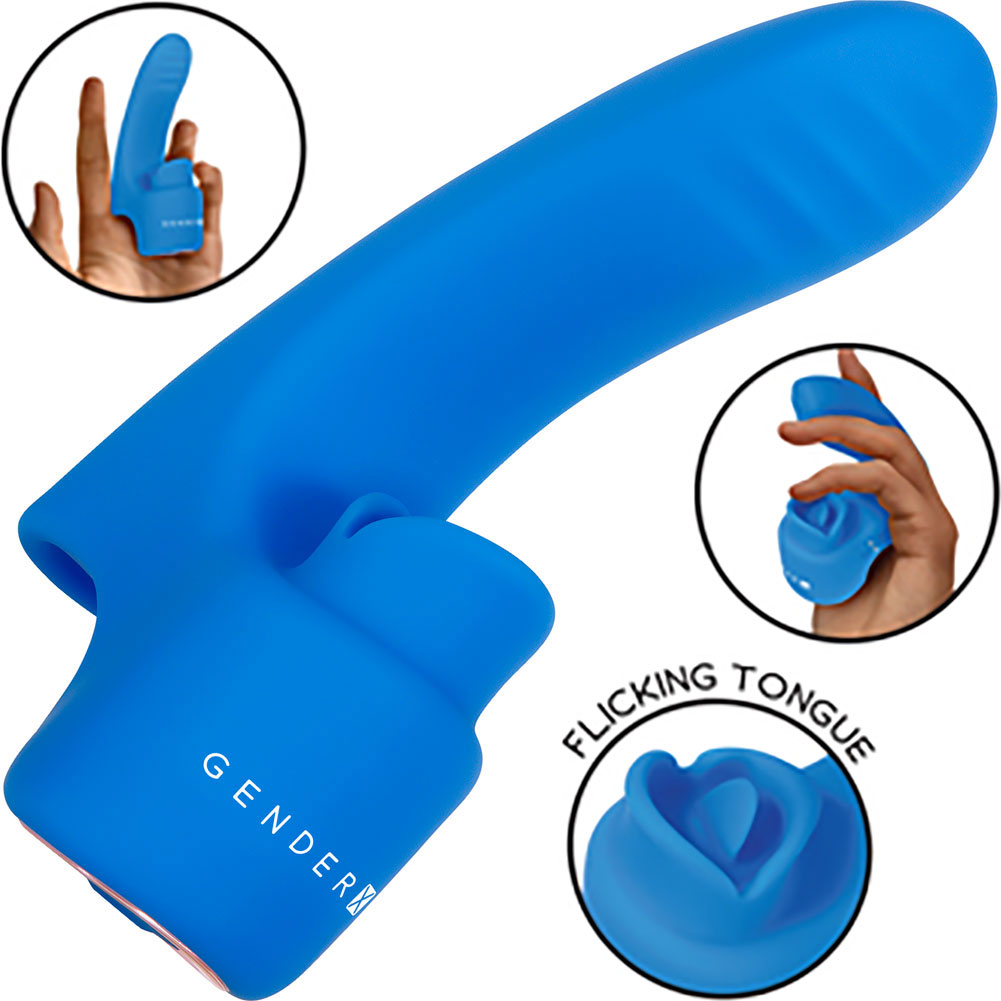 Gender X Flick It Rechargeable Finger Vibrator, 5.5", Blue - dearlady.us Gender X Flick It Rechargeable Finger Vibrator, 5.5", Blue - dearlady.us