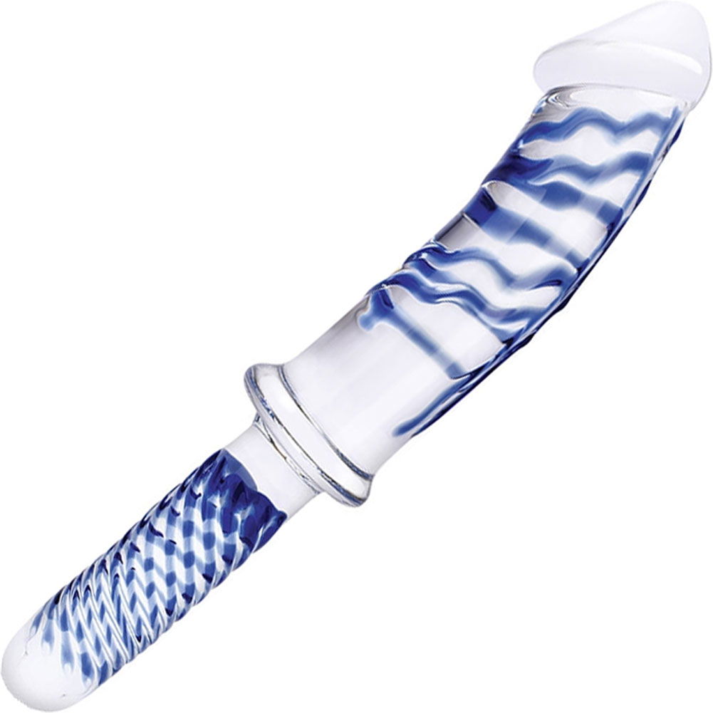 Glas Realistic Double Ended Glass Dildo with Handle, 11