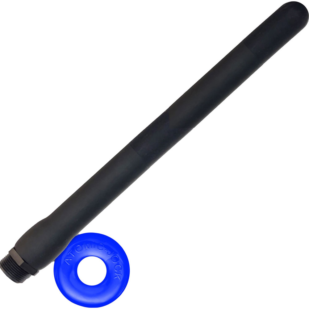 OxBalls Ox-Shot Butt Nozzle Shower Hose Plus Penis Ring Set, 12", Black  Blue - dearlady.us