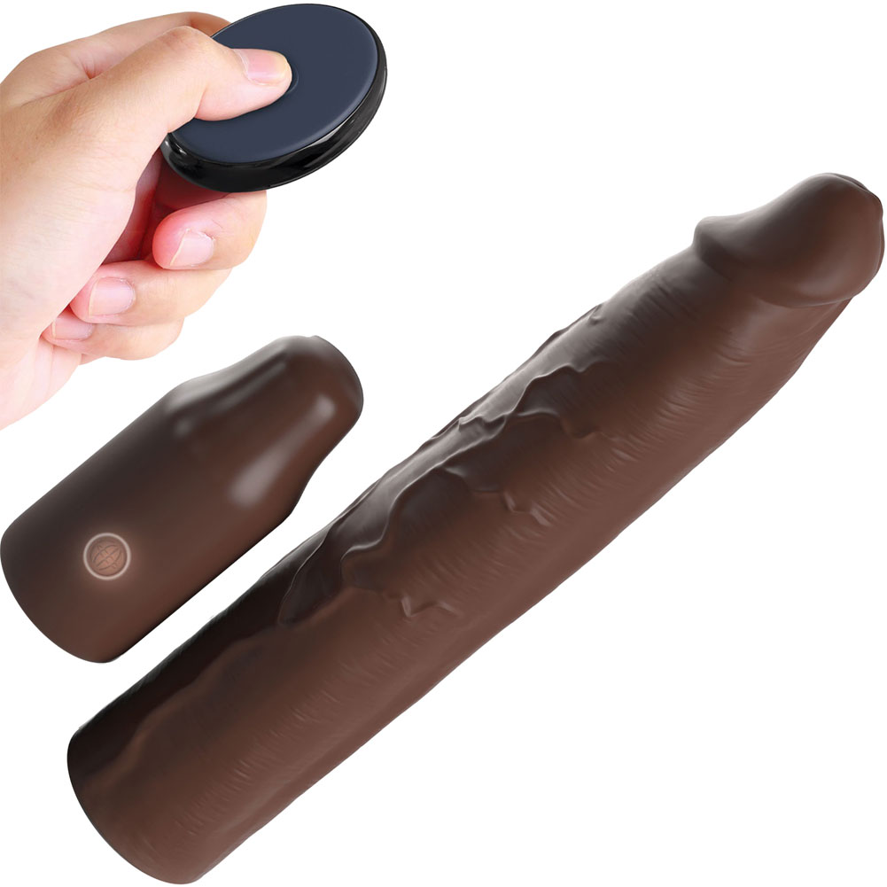 3" Extra Length Fantasy X-tensions Elite Vibrating Penis Extension, 9", Chocolate - dearlady.us 3" Extra Length Fantasy X-tensions Elite Vibrating Penis Extension, 9", Chocolate - dearlady.us