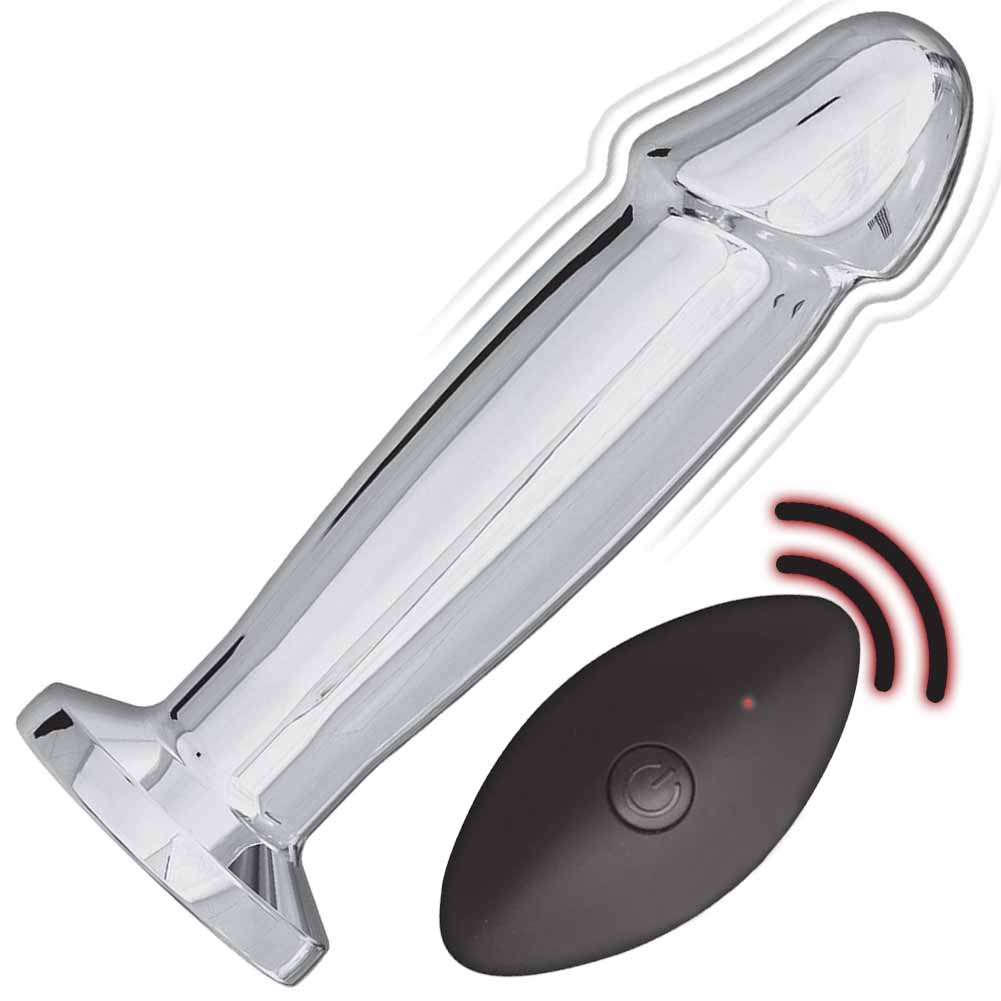 Ass-Sation Remote Control Vibrating Metal Plug, 4.5