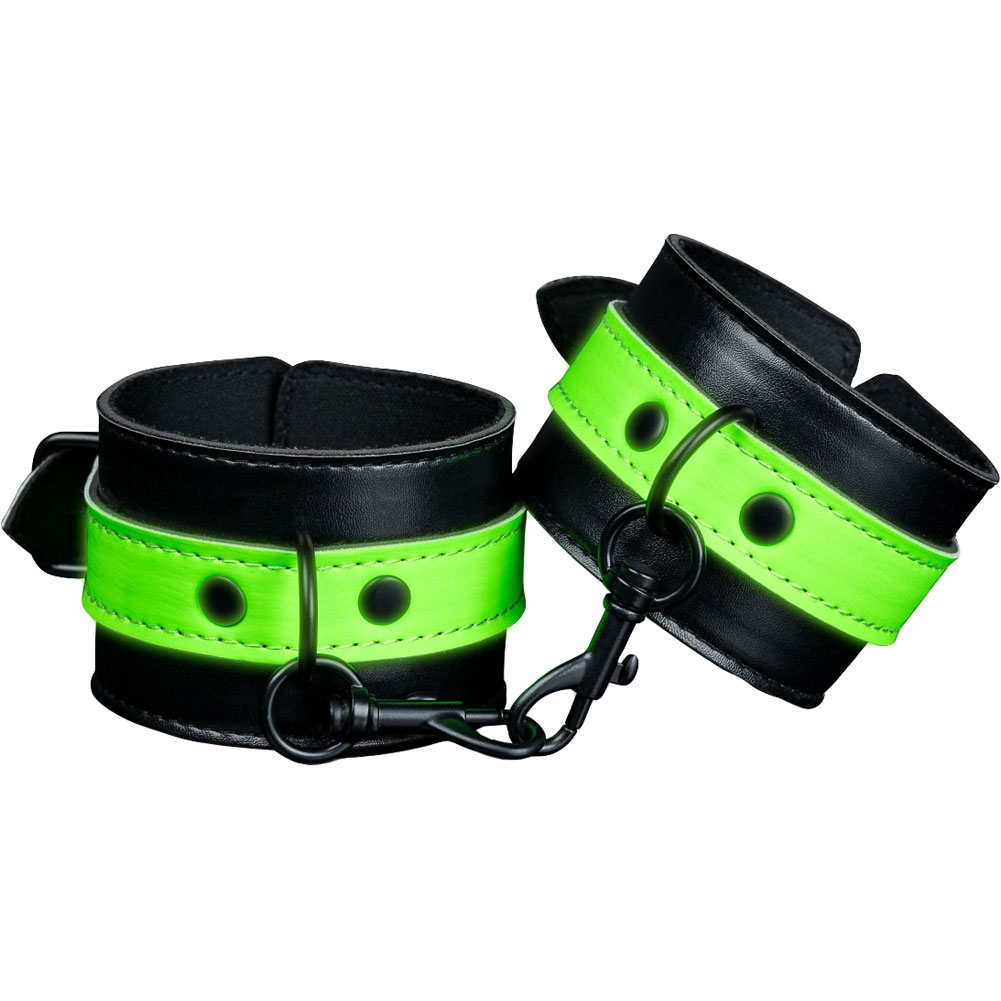 Led Handcuffs Ouch Glow in the Dark Bonded Leather Handcuffs, Neon Green - dearlady.us