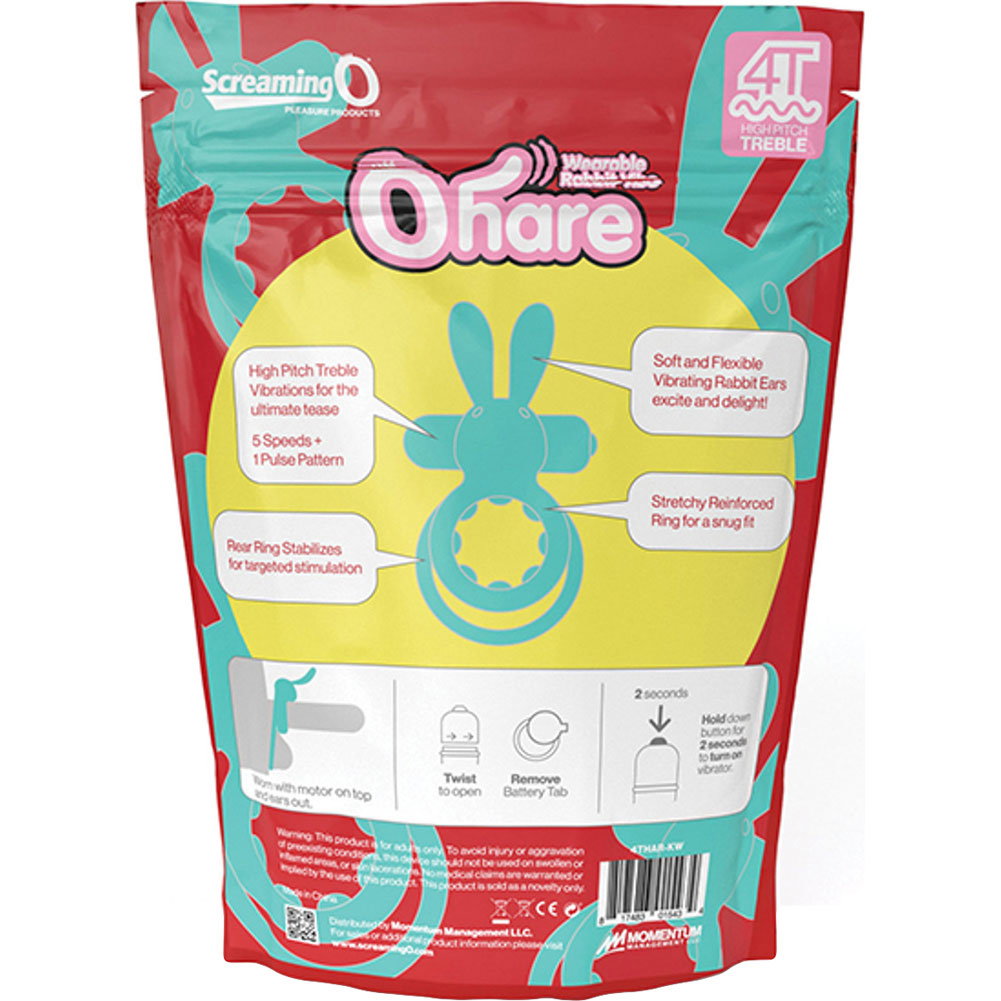 Screaming O 4T Ohare Vibrating Rabbit Double Penis Ring, Kiwi - dearlady.us