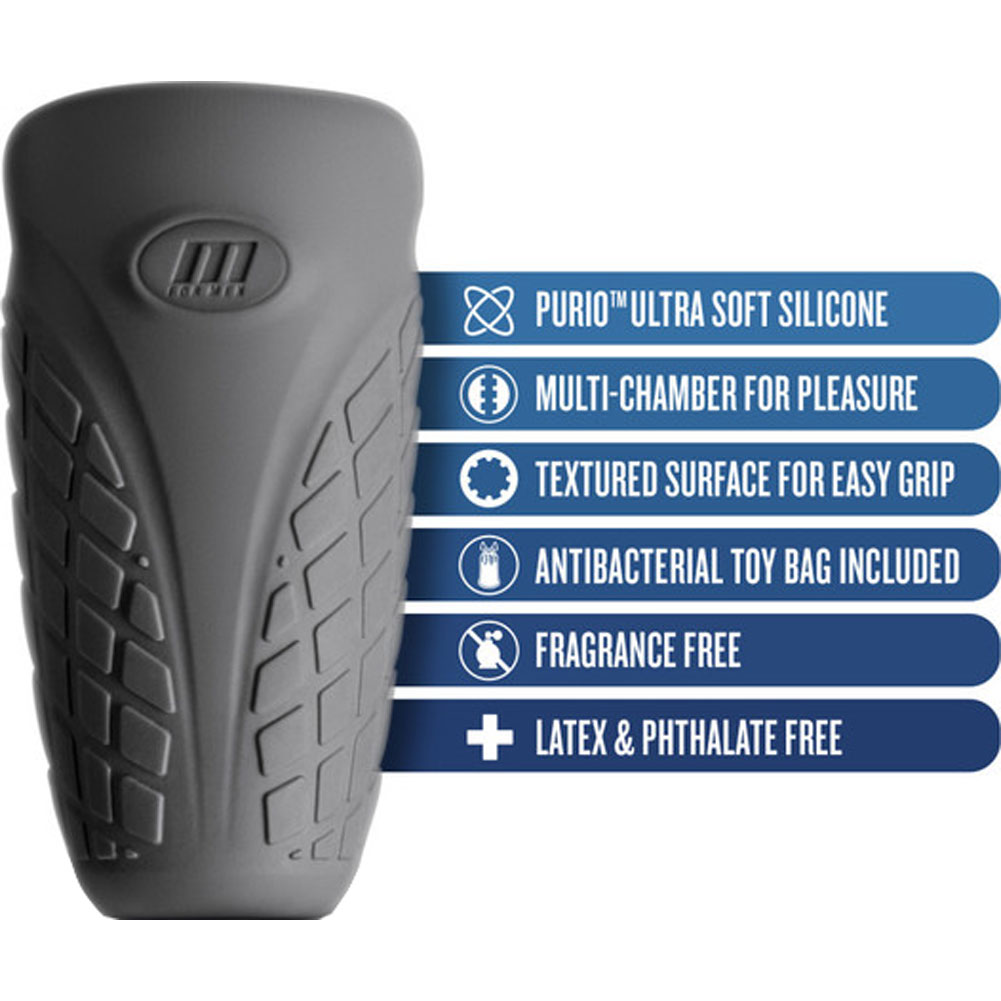 M Elite Platinum Gript Silicone Stroker, Black - dearlady.us
