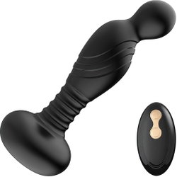 ass-sation remote vibrating p-spot plug ASS-SATION REMOTE VIBRATING METAL PLUG-BLACK - #3069-2 main image 0