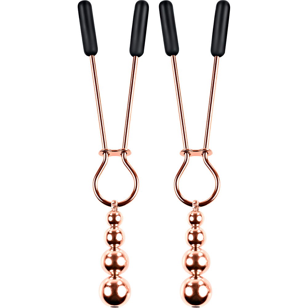 Selopa Beaded Stainless Steel Nipple Clamps, Rose Gold - dearlady.us