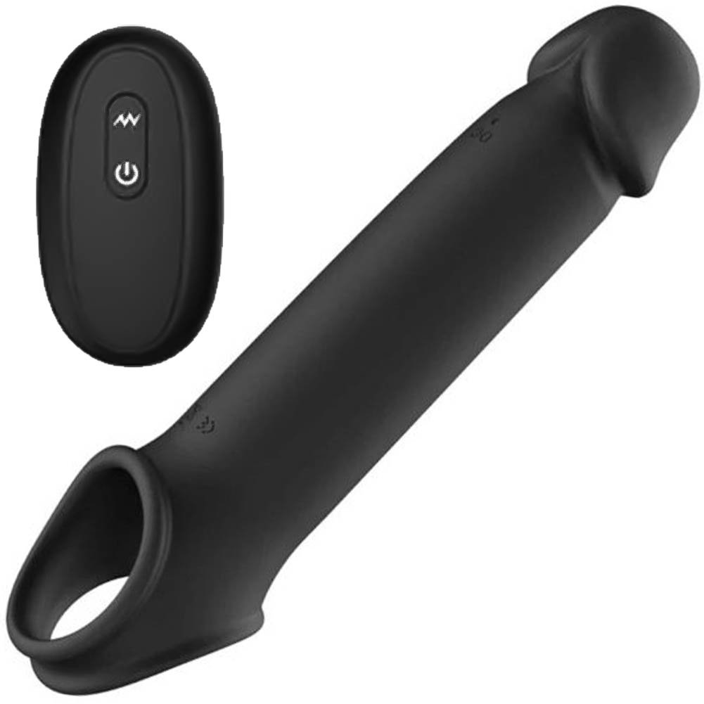 3" Extra Length Adams XL Vibrating Extension Silicone with Remote Control, 10", Black - dearlady.us 3" Extra Length Adams XL Vibrating Extension Silicone with Remote Control, 10", Black - dearlady.us