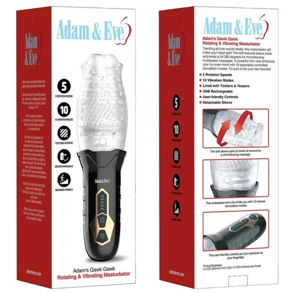 Adam & Eve Adams Gawk Gawk Rotating & Vibrating Masturbator - dearlady.us