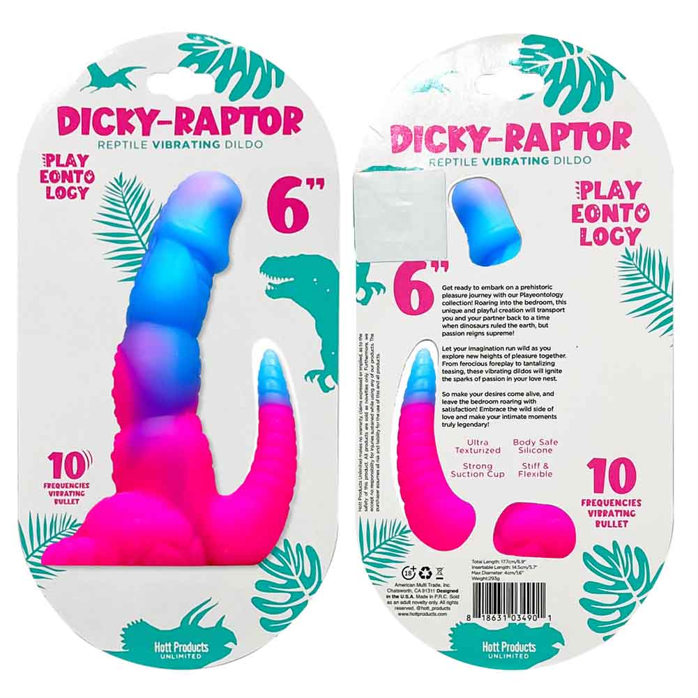 Playeontology Dicky Raptor Vibrating Silicone Dildo, 6