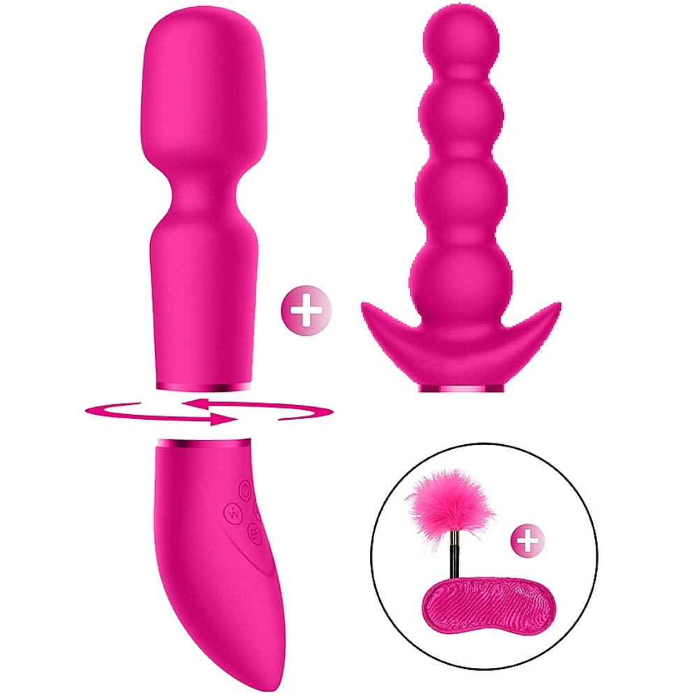 Switch Pleasure Kit No 3 Vibrator with Clitoral Wand and Beads Attachments, Pink - dearlady.us Switch Pleasure Kit No 3 Vibrator with Clitoral Wand and Beads Attachments, Pink - dearlady.us