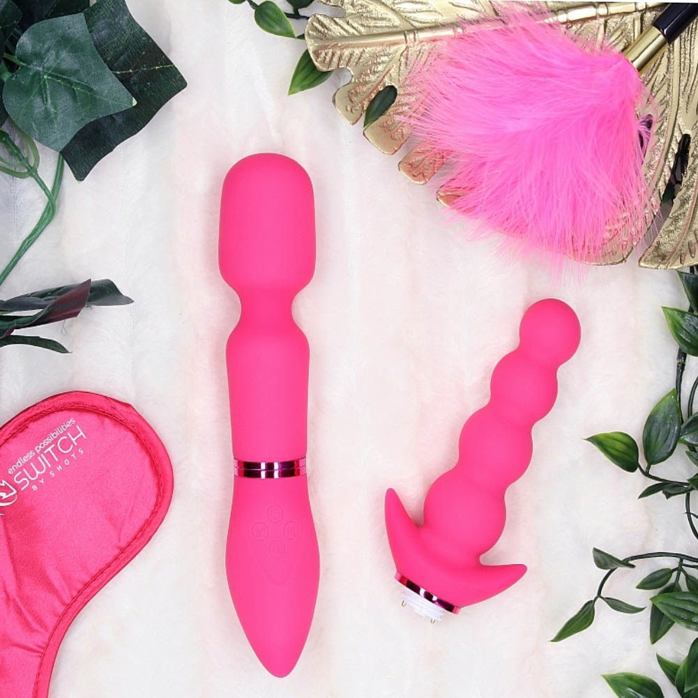 Switch Pleasure Kit No 3 Vibrator with Clitoral Wand and Beads Attachments, Pink - dearlady.us Switch Pleasure Kit No 3 Vibrator with Clitoral Wand and Beads Attachments, Pink - dearlady.us