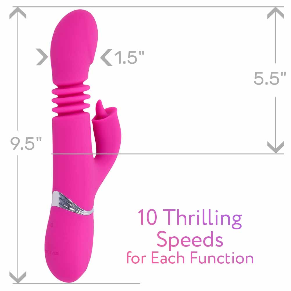 Evolved Pink Dragon Rechargeable Thrusting Silicone Rabbit, 9.5